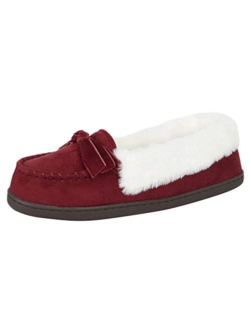 Jessica Simpson Women's Micro Suede Moccasin Indoor Outdoor Slipper Shoe