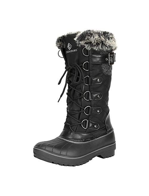 DREAM PAIRS Women's DP Warm Faux Fur Lined Mid Calf Winter Snow Boots