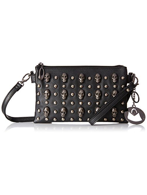 MG Collection Quina Skulls Mini Studded Shoulder Cross-Body Handbag