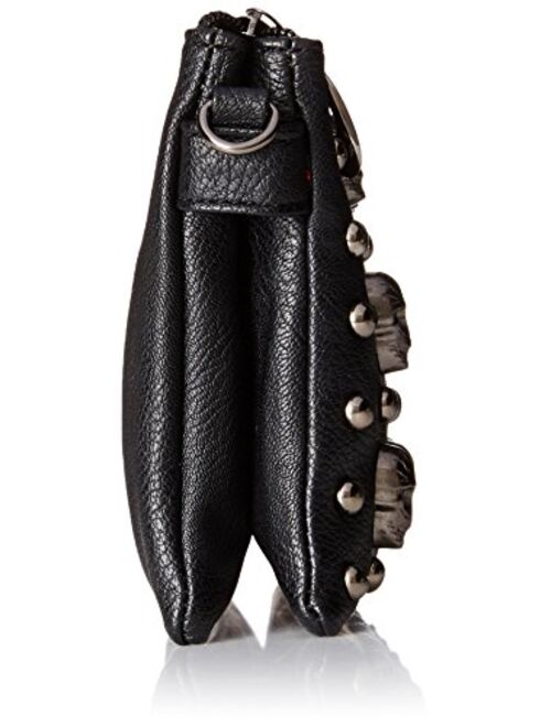 MG Collection Quina Skulls Mini Studded Shoulder Cross-Body Handbag