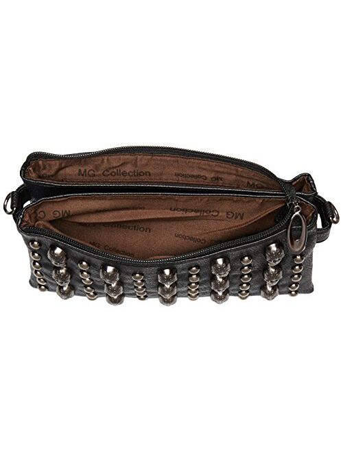 MG Collection Quina Skulls Mini Studded Shoulder Cross-Body Handbag