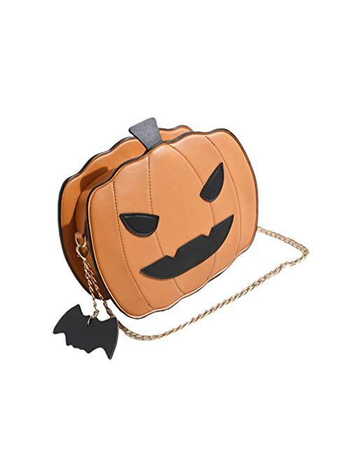 FENICAL Crossbody Bag Halloween Pumpkin Messenger Bag Devil Shoulder Chain Bag for Women Girls Kids (Black)