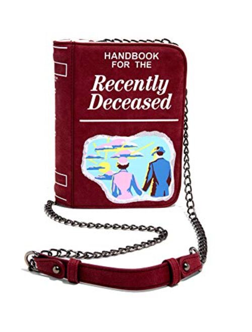 Spirit Beetlejuice Handbook For The Recently Deceased Crossbody Bag, Brown, 6" x 9" x 2 1/4"