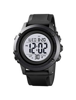 Men's Digital Sports Watch Large Face Waterproof Wrist Watches for Men with Stopwatch Alarm LED Back Light