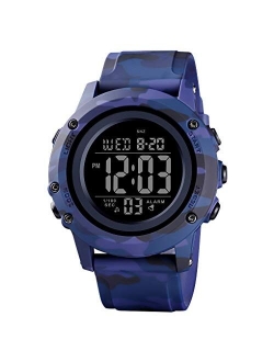 Men's Digital Sports Watch Large Face Waterproof Wrist Watches for Men with Stopwatch Alarm LED Back Light