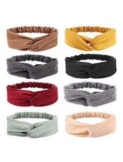 DRESHOW 8 Pack Women's Headbands Headwraps Hair Bands Bows Hair Accessories