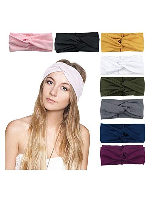 DRESHOW 8 Pack Women's Headbands Headwraps Hair Bands Bows Hair Accessories