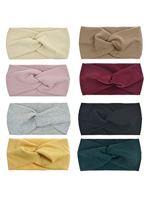 DRESHOW 8 Pack Women's Headbands Headwraps Hair Bands Bows Hair Accessories