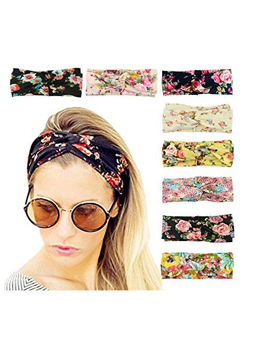 DRESHOW 8 Pack Women's Headbands Headwraps Hair Bands Bows Hair Accessories