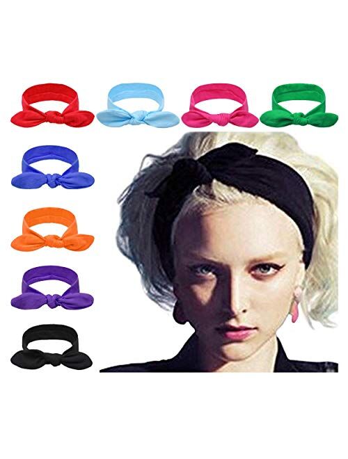 DRESHOW 8 Pack Women's Headbands Headwraps Hair Bands Bows Hair Accessories