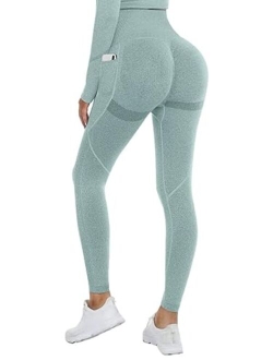 COMFREE Women Scrunch Butt Lifting Leggings Seamless High Waist Ruched Yoga Pants Workout Leggings Gym