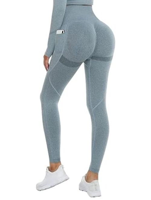 COMFREE Women Scrunch Butt Lifting Leggings Seamless High Waist Ruched Yoga Pants Workout Leggings Gym