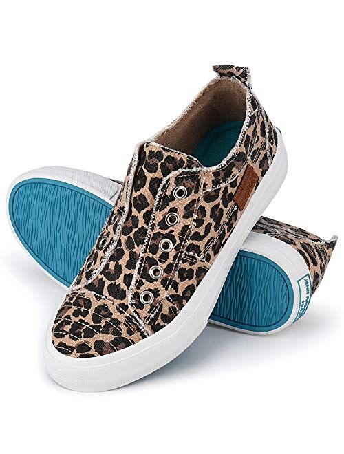 Women Canvas Sneakers Slip On Shoes Low Tops Casual Walking Shoes Comfortable