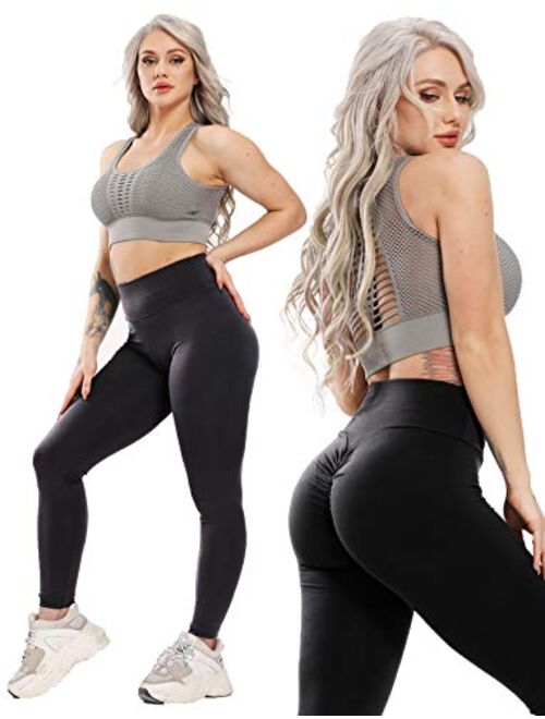 SEASUM Women Scrunch Butt Leggings High Waist Lifting Yoga Pants Tummy Control Workout Tights