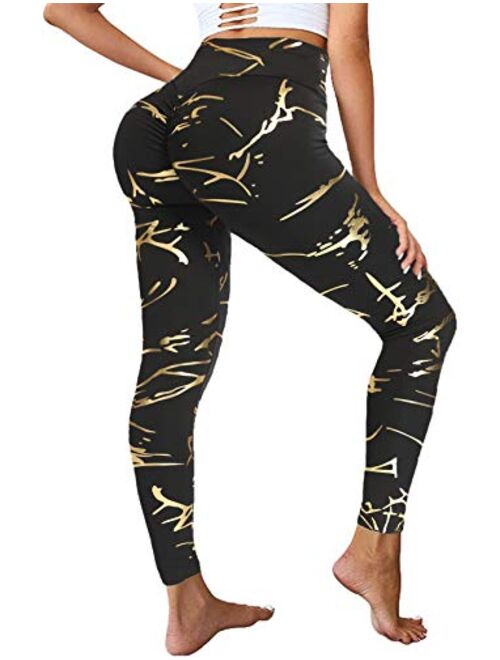 SEASUM Women Scrunch Butt Leggings High Waist Lifting Yoga Pants Tummy Control Workout Tights