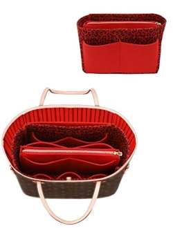 Felt Purse Bag Organizer Insert with zipper Bag Tote Shaper Fit Speedy Neverfull MM GM