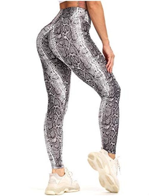 SEASUM Ruched Butt Lifting High Waist Textured Yoga Pants Tummy Control Workout Leggings