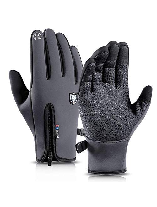 Men Winter riding ski gloves mountaineering motorcycle windproof and waterproof touch screen texting warm gloves