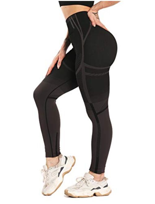 Seasum Women High Waisted Leggings Seamless Workout Yoga Pants Butt Lift Tummy Control