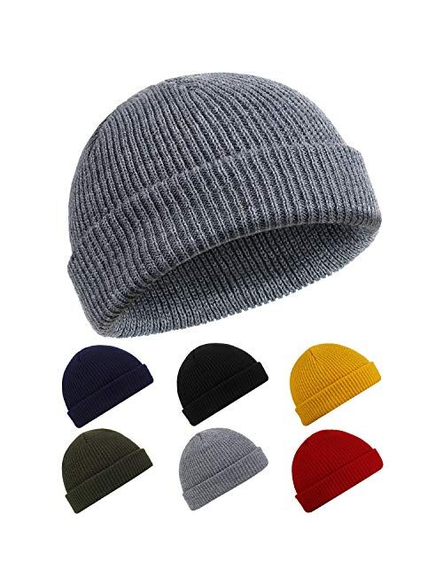 SATINIOR Trawler Beanie Watch Hat Roll-up Edge Skullcap Fisherman Beanie for Men Women