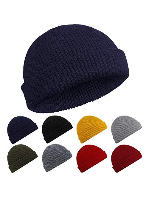 SATINIOR Trawler Beanie Watch Hat Roll-up Edge Skullcap Fisherman Beanie for Men Women