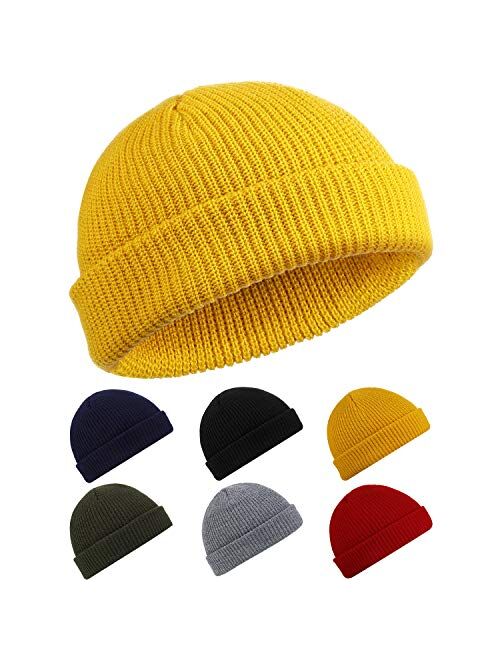 SATINIOR Trawler Beanie Watch Hat Roll-up Edge Skullcap Fisherman Beanie for Men Women