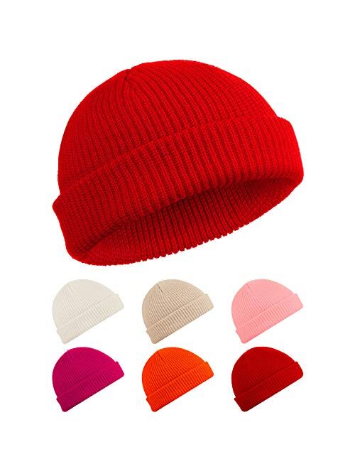 SATINIOR Trawler Beanie Watch Hat Roll-up Edge Skullcap Fisherman Beanie for Men Women