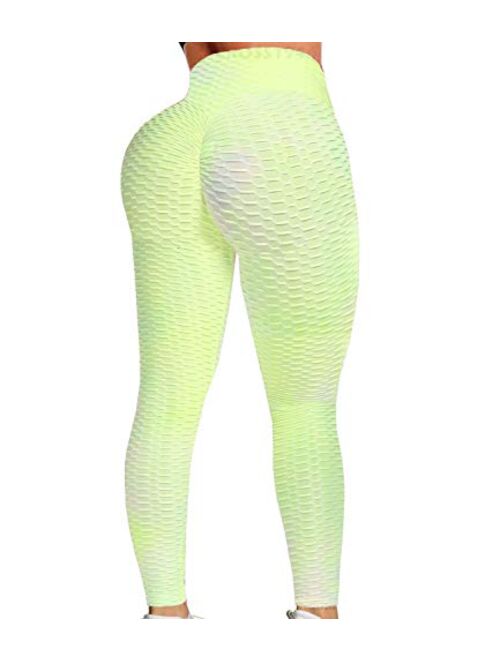 CROSS1946 Ruched Butt Lifting High Waist Textured Yoga Pants Tummy Control Workout Leggings