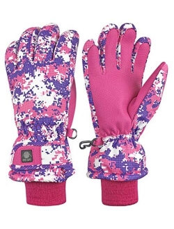 N'Ice Caps Kids Cold Weather Waterproof Thinsulate Camo Print Winter Gloves