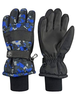 N'Ice Caps Kids Cold Weather Waterproof Thinsulate Camo Print Winter Gloves