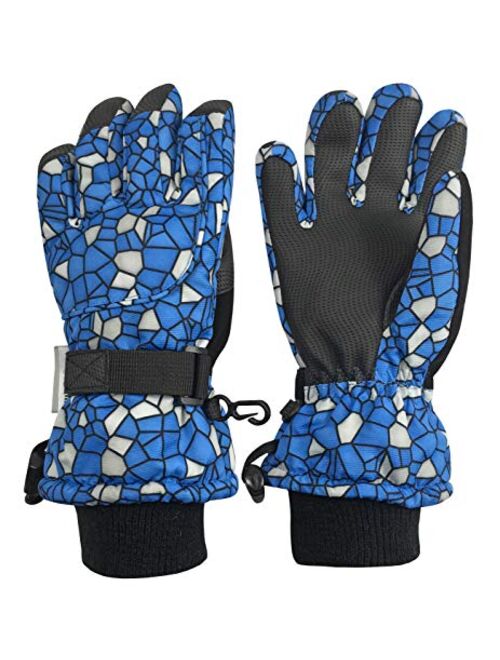 N'Ice Caps Kids Cold Weather Waterproof Thinsulate Camo Print Winter Gloves