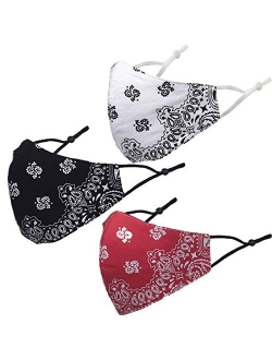 Face Cover Bandana, Soft Cotton Fabric Mask Half Face Protective, Fashion Unisex Paisley Balaclava