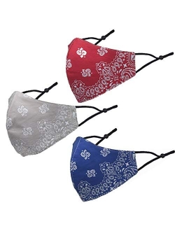 Face Cover Bandana, Soft Cotton Fabric Mask Half Face Protective, Fashion Unisex Paisley Balaclava