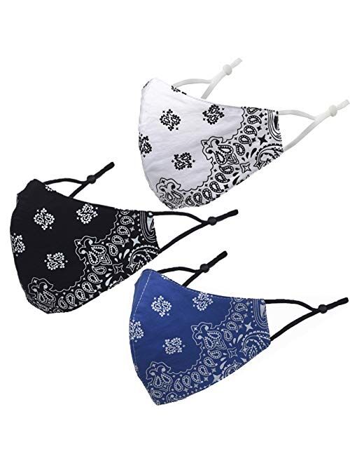 Face Cover Bandana, Soft Cotton Fabric Mask Half Face Protective, Fashion Unisex Paisley Balaclava