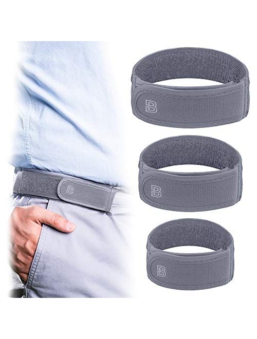 BeltBro Titan No Buckle Free Belt Elastic For Men 3 Pack (S, M, L) Fits 1.5 Inch Belt Loops, Comfortable and Easy To Use