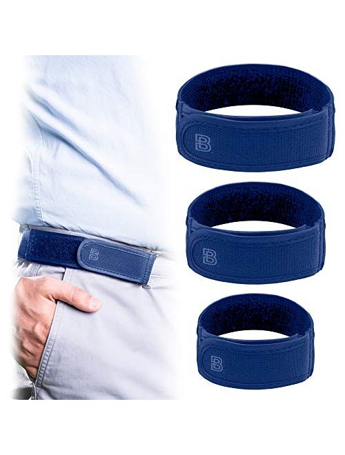 BeltBro Titan No Buckle Free Belt Elastic For Men 3 Pack (S, M, L) Fits 1.5 Inch Belt Loops, Comfortable and Easy To Use