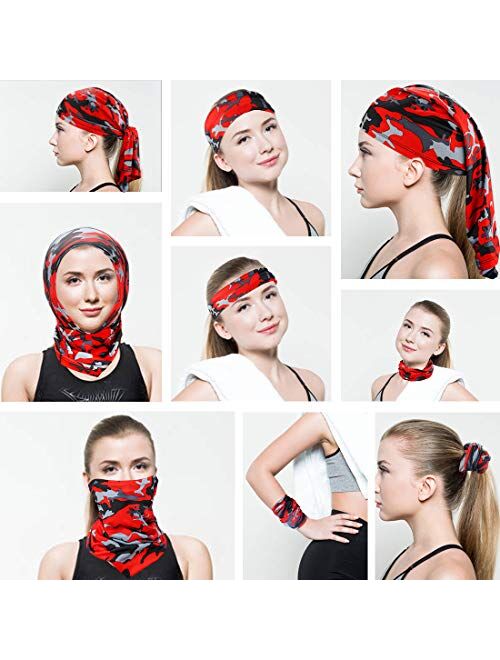 6 Pieces Sun UV Protection Face Mask Neck Gaiter Windproof Scarf Sunscreen Breathable Bandana Balaclava for Sport&Outdoor