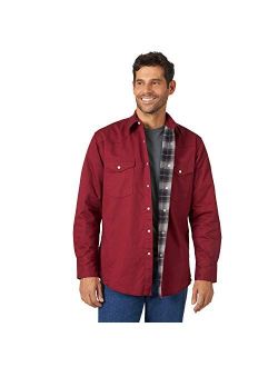 wrangler men's flannel lined work shirt