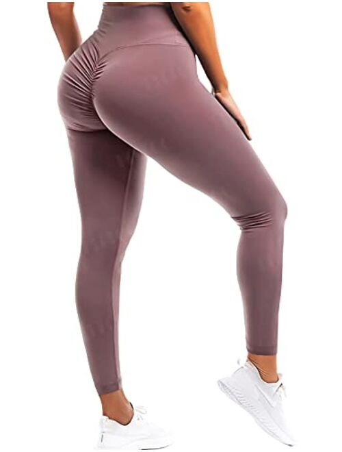 FITTOO Womens Butt Lift Ruched Yoga Pants Sport Pants Workout Leggings Sexy High Waist Trousers Tight Side Pocket