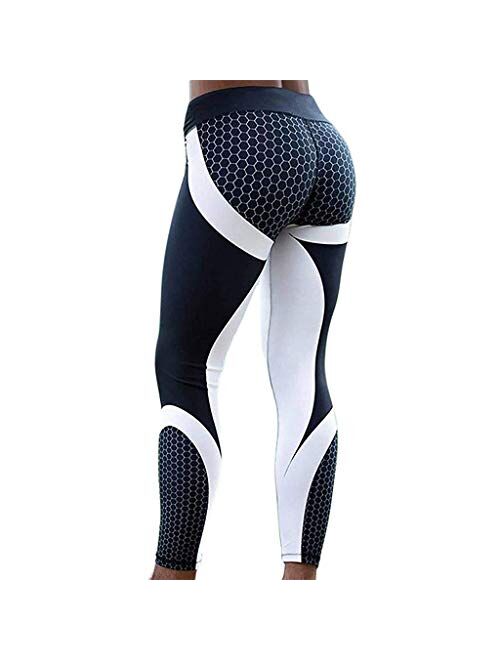 STARBILD Women's Heart Shape Patchwork Yoga Pants Ankle-Length Workout Leggings Sport Fitness Gym Tights