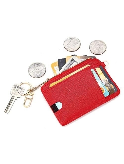 KUKOO Slim Minimalist RFID Credit Card Holder Front Pocket Keychain Wallet for Women Coin Purse with Keychain Gift Box