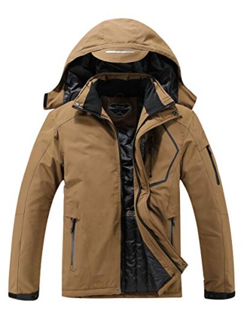 Men's Waterproof Ski Jacket Warm Winter Snow Coat Hooded Raincoat