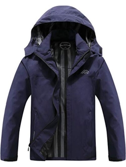 Men's Lightweight Waterproof Hooded Rain Ski Jacket For Hiking And Travel