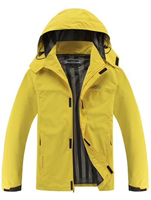 Men's Lightweight Waterproof Hooded Rain Ski Jacket For Hiking And Travel