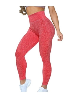 KIWI RATA Women's Workout Seamless Fitness Yoga High Waist Tummy Control Compression Leggings Butt Lift Active Tights Stretch Pants