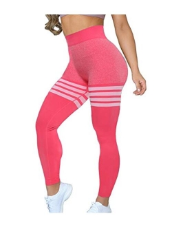 KIWI RATA Women's Workout Seamless Fitness Yoga High Waist Tummy Control Compression Leggings Butt Lift Active Tights Stretch Pants