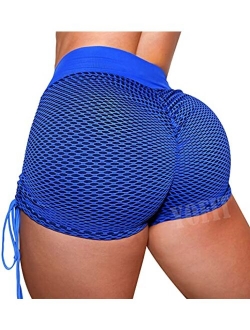 YOFIT Womens Sexy Ruched Butt Lifting Gym Shorts High Waisted Booty Yoga Shorts Workout Running Twerking Daisy Dukes Shorts