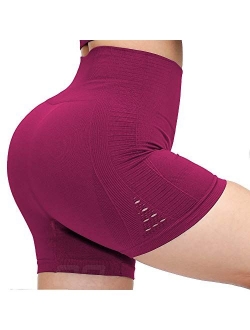 Women's Seamless Yoga Shorts High Waist Tummy Control Push up Running Elastic Shorts Compression Hot Pants