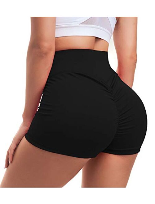 Booty Scrunch Shorts for Women Yoga Ruched Gym Workout High Waist Shorts  Butt Lifting Hot Pants