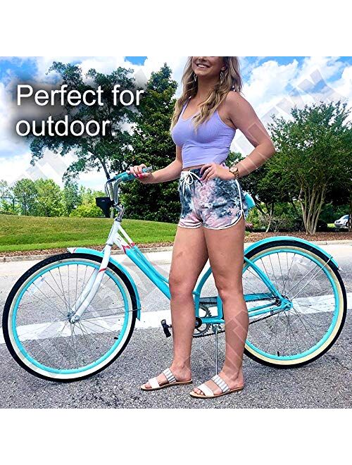 FITNEXX Women's Tie Dye Drawstring Workout Shorts Active Shorts Or Tops Striped Yoga Shorts Fitness Ultra Soft Hot Pants